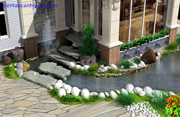 thiết kế hồ cá Koi cho sân vườn 