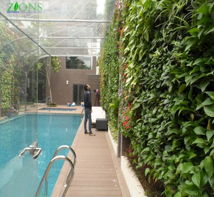 Thiết kế và thi công khu vườn trên tường tại bể bơi Mỹ Đình II